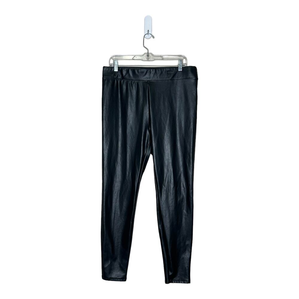 Simply Vera black faux leather pull on leggings pants size Large